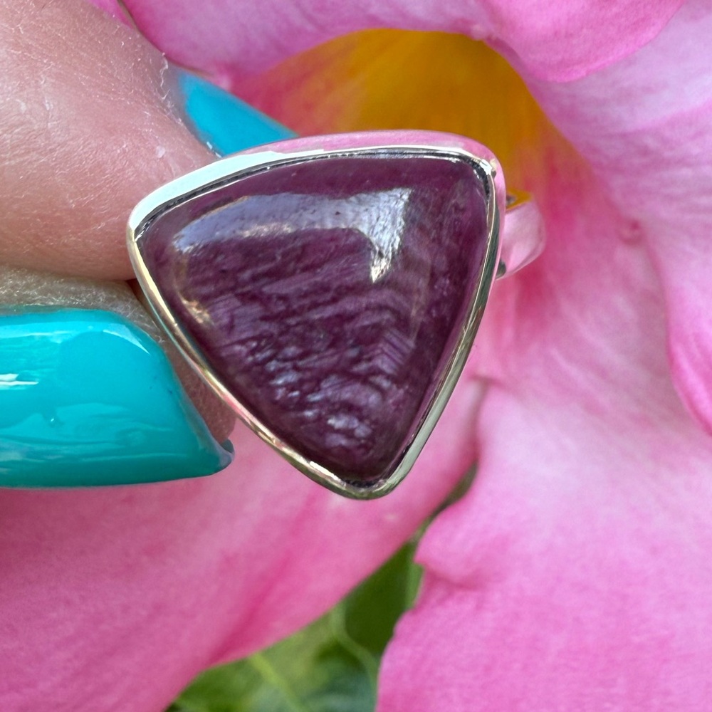 Sterling Silver And Ruby Gem Stone Ring, Size 7 - image 4